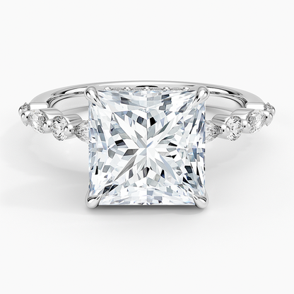 1.60 Carat Princess Halo Design Solitaire Lab Diamond Ring 18K - Florina 