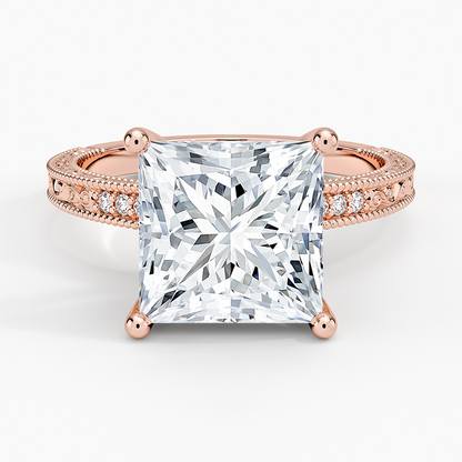 4.15 Prenses Kesim Hidden Halo Tasarım Tektaş Laboratuvar Pırlanta Yüzük - Silora