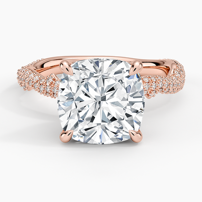 4.75 Cushion Kesim Hidden Halo Tasarım Tektaş Laboratuvar Pırlanta Yüzük - Filara