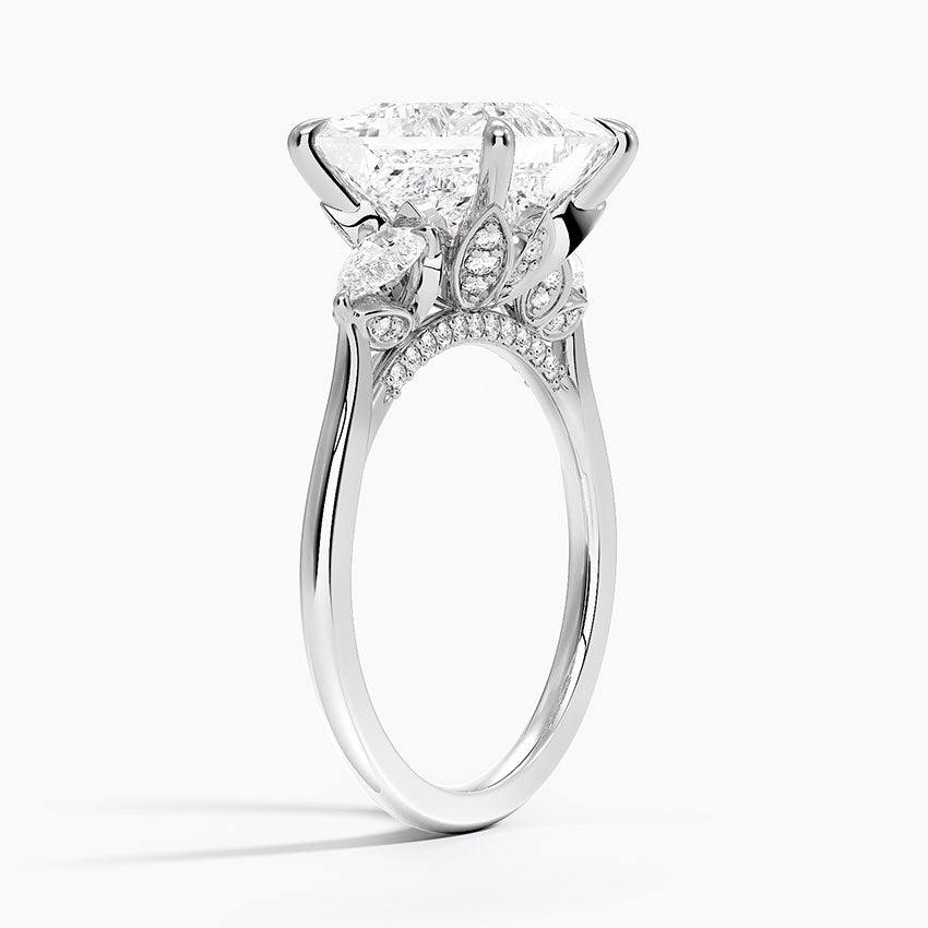 1.60 Carat Princess Halo Design Solitaire Lab Diamond Ring 18K - Florina 
