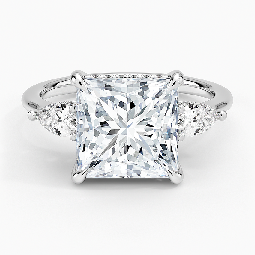 4.50 Prenses Kesim Hidden Halo Tasarım Tektaş Laboratuvar Pırlanta Yüzük - Nilora