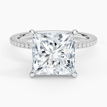 1.60 Carat Princess Halo Design Solitaire Lab Diamond Ring 18K - Florina 