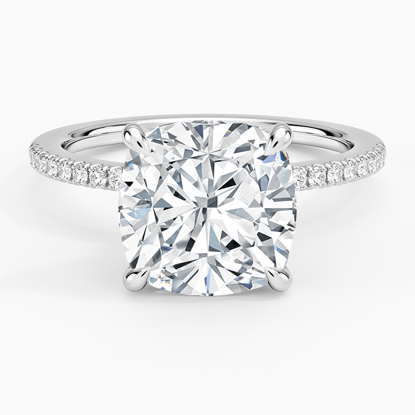 5.25 Karat Cushion Kesim Hidden Halo Tasarım Tektaş Laboratuvar Pırlanta Yüzük - Filora - Bold Diamonds