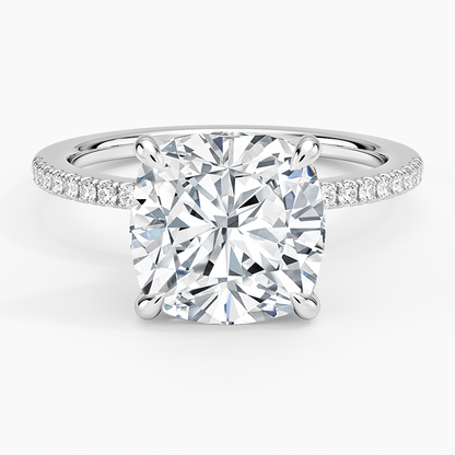 1.60 Carat Princess Halo Design Solitaire Lab Diamond Ring 18K - Florina 