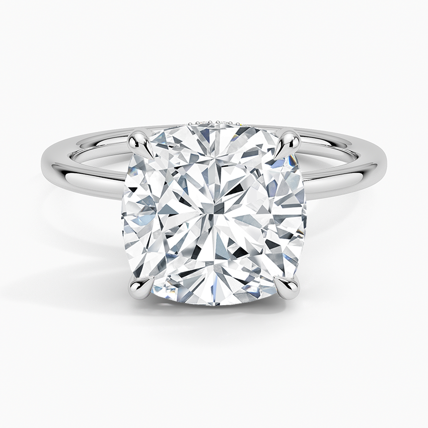 4.15 Karat Cushion Kesim Hidden Halo Tasarım Tektaş Laboratuvar Pırlanta Yüzük - Gilora - Bold Diamonds