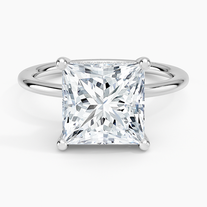 4.10 Prenses Kesim Hidden Halo Tasarım Tektaş Laboratuvar Pırlanta Yüzük - Melara