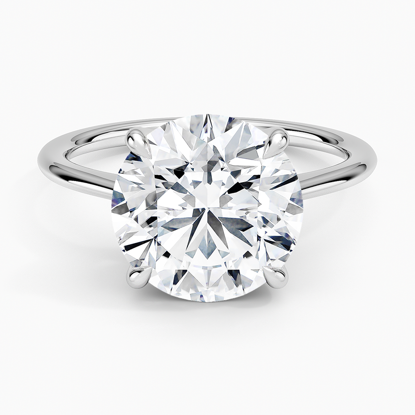 4.10 Karat Yuvarlak Kesim Hidden Halo Tasarım Tektaş Laboratuvar Pırlanta Yüzük - Monaco - Bold Diamonds