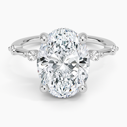 4.20 Oval Kesim Hidden Halo Tasarım Tektaş Laboratuvar Pırlanta Yüzük - Zelora