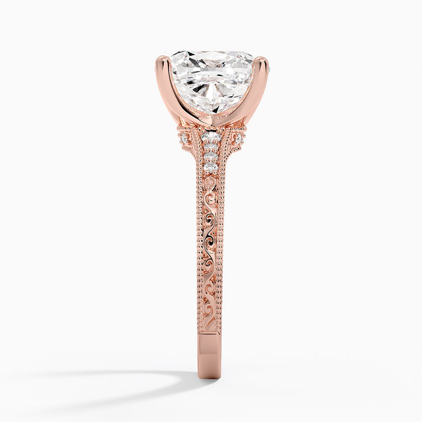 4.15 Karat Cushion Kesim Hidden Halo Tasarım Tektaş Laboratuvar Pırlanta Yüzük - Venice
