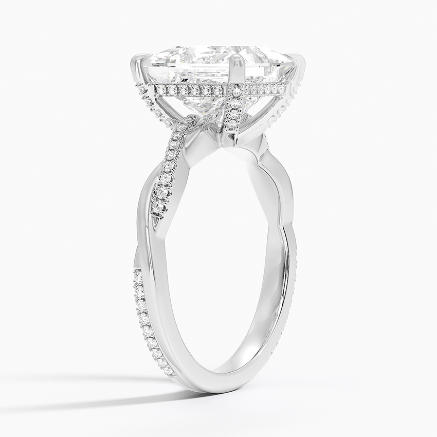 1.60 Carat Princess Halo Design Solitaire Lab Diamond Ring 18K - Florina 
