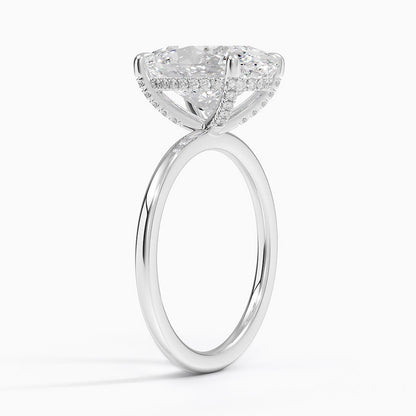 1.60 Carat Princess Halo Design Solitaire Lab Diamond Ring 18K - Florina 