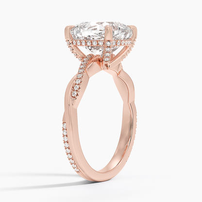 1.60 Carat Princess Halo Design Solitaire Lab Diamond Ring 18K - Florina 
