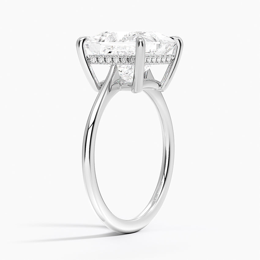 4.10 Prenses Kesim Hidden Halo Tasarım Tektaş Laboratuvar Pırlanta Yüzük - Tilora