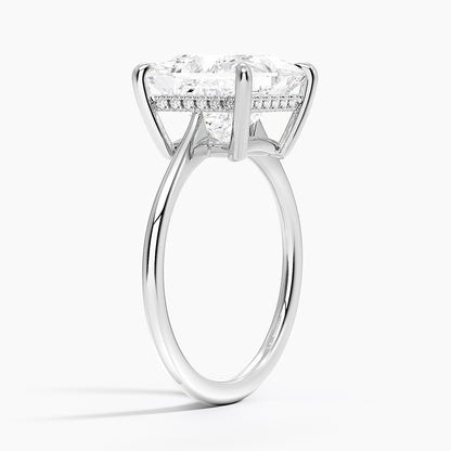 4.10 Prenses Kesim Hidden Halo Tasarım Tektaş Laboratuvar Pırlanta Yüzük - Tilora