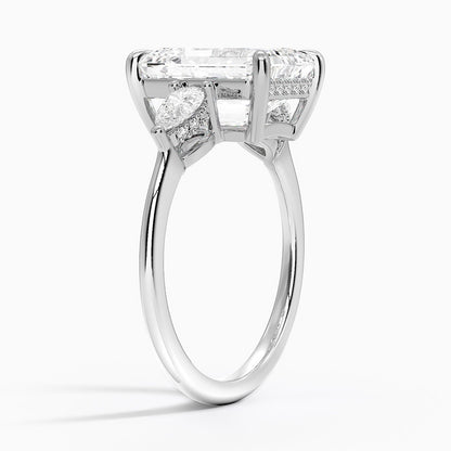 4.50 Emerald Kesim Hidden Halo Tasarım Tektaş Laboratuvar Pırlanta Yüzük - Nilora