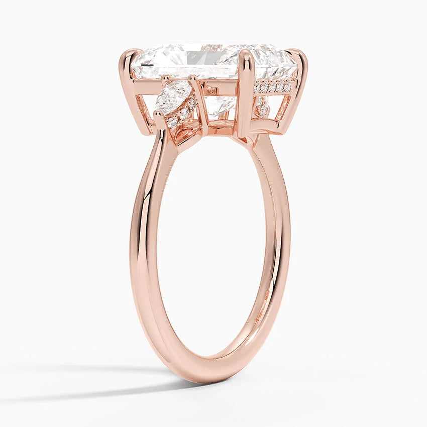 1.60 Carat Princess Halo Design Solitaire Lab Diamond Ring 18K - Florina 
