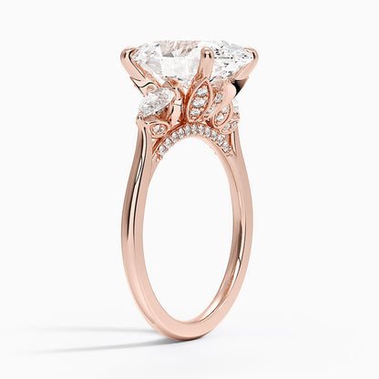 1.60 Carat Princess Halo Design Solitaire Lab Diamond Ring 18K - Florina 