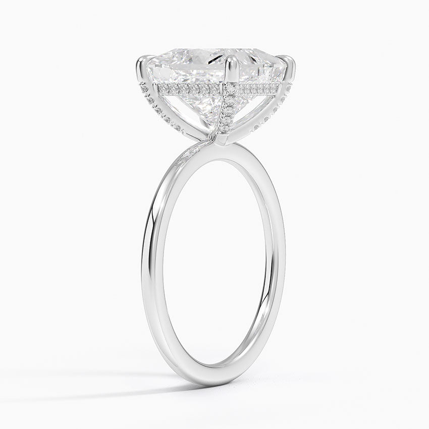 1.60 Carat Princess Halo Design Solitaire Lab Diamond Ring 18K - Florina 