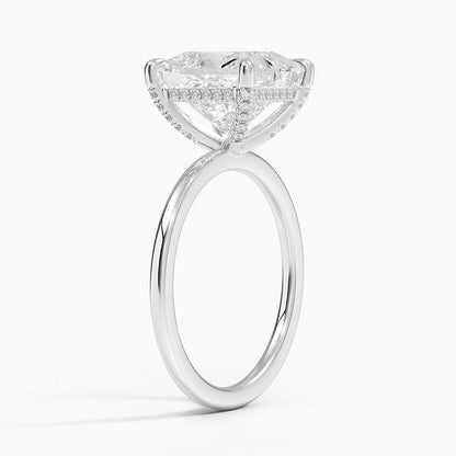1.60 Carat Princess Halo Design Solitaire Lab Diamond Ring 18K - Florina 