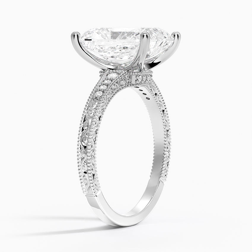 4.15 Radiant Kesim Hidden Halo Tasarım Tektaş Laboratuvar Pırlanta Yüzük - Silora