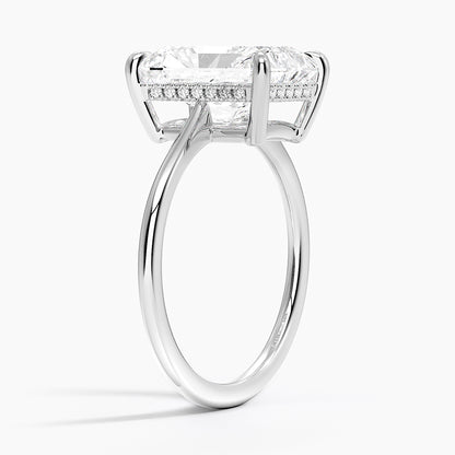 4.10 Radiant Kesim Hidden Halo Tasarım Tektaş Laboratuvar Pırlanta Yüzük - Tilora