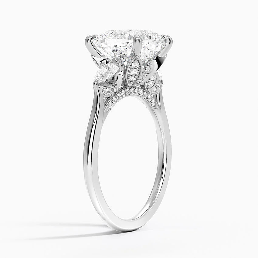 1.60 Carat Princess Halo Design Solitaire Lab Diamond Ring 18K - Florina 