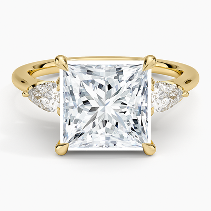 1.60 Carat Princess Halo Design Solitaire Lab Diamond Ring 18K - Florina 