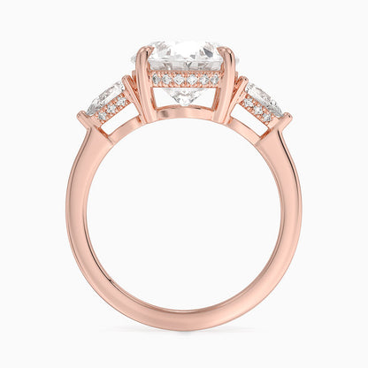 4.50 Oval Kesim Hidden Halo Tasarım Tektaş Laboratuvar Pırlanta Yüzük - Nilora