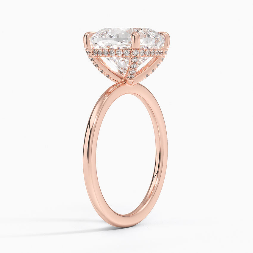 4.15 Karat Cushion Kesim Hidden Halo Tasarım Tektaş Laboratuvar Pırlanta Yüzük - Gilora - Bold Diamonds