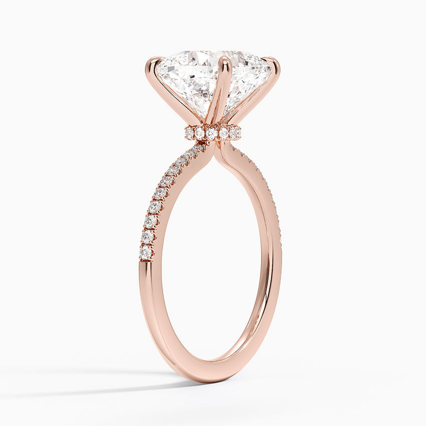 5.25 Karat Cushion Kesim Hidden Halo Tasarım Tektaş Laboratuvar Pırlanta Yüzük - Filora - Bold Diamonds