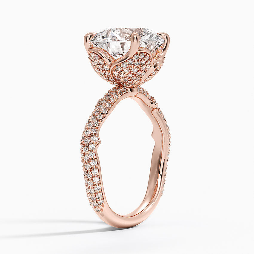 4.75 Karat Hidden Halo Tasarım Tektaş Laboratuvar Pırlanta Yüzük - Sorrento