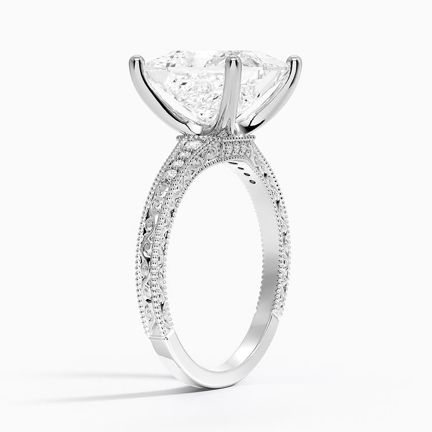 4.15 Prenses Kesim Hidden Halo Tasarım Tektaş Laboratuvar Pırlanta Yüzük - Silora