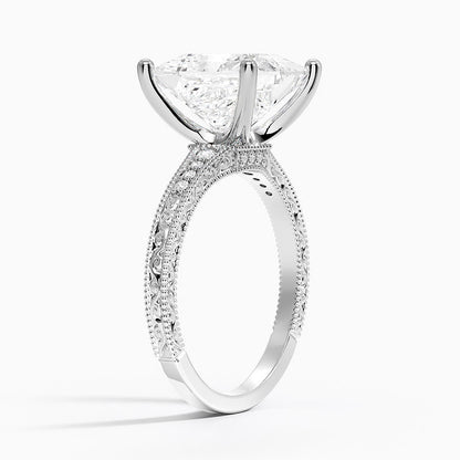 4.15 Prenses Kesim Hidden Halo Tasarım Tektaş Laboratuvar Pırlanta Yüzük - Silora