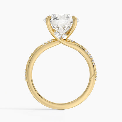 4.25 Karat Hidden Halo Tasarım Tektaş Laboratuvar Pırlanta Yüzük 18K  - Melora - Bold Diamonds