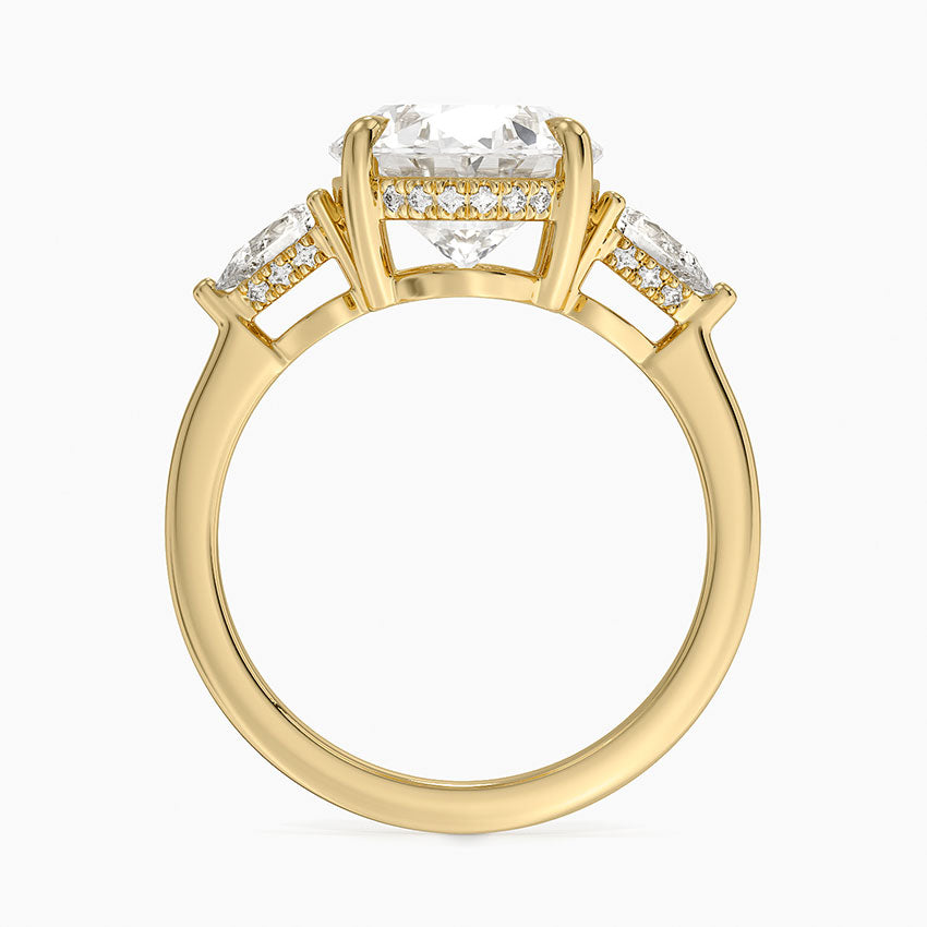 4.50 Oval Kesim Hidden Halo Tasarım Tektaş Laboratuvar Pırlanta Yüzük - Nilora