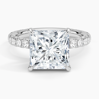 1.60 Carat Princess Halo Design Solitaire Lab Diamond Ring 18K - Florina 