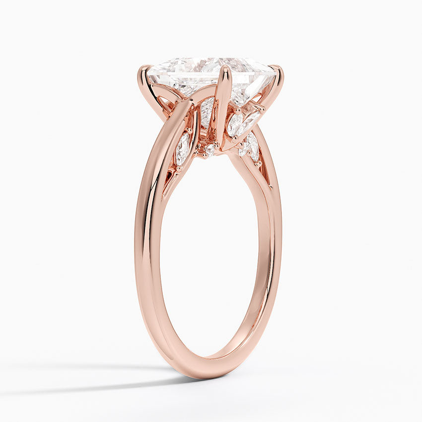4.30 Karat Princess Kesim Hidden Halo Tasarım Tektaş Laboratuvar Pırlanta Yüzük - Salzburg