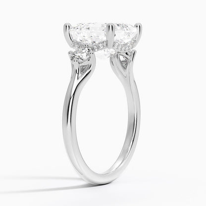 4.50 Asscher Kesim Hidden Halo Tasarım Tektaş Laboratuvar Pırlanta Yüzük 18K - Milora