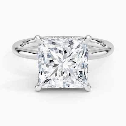 4.15 Prenses Kesim Hidden Halo Tasarım Tektaş Laboratuvar Pırlanta Yüzük - Vilora