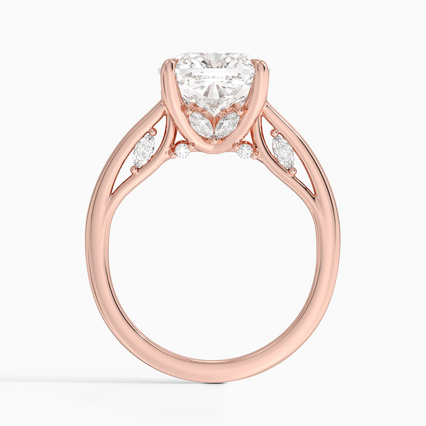 4.30 Cushion Kesim Hidden Halo Tasarım Tektaş Laboratuvar Pırlanta Yüzük - Dalara