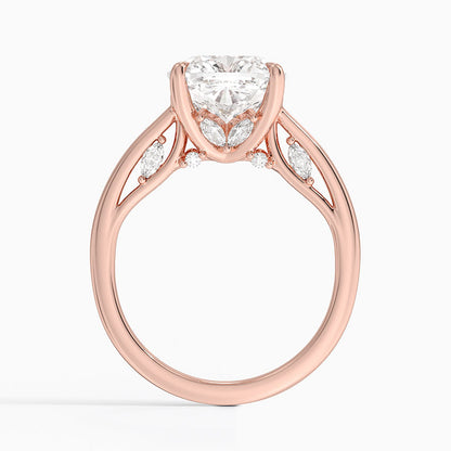 4.30 Cushion Kesim Hidden Halo Tasarım Tektaş Laboratuvar Pırlanta Yüzük - Dalara