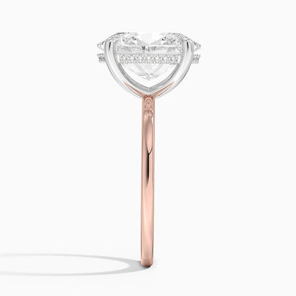 4.10 Karat Oval Kesim Hidden Halo Tasarım Tektaş Laboratuvar Pırlanta Yüzük 18K  - Elora - Bold Diamonds
