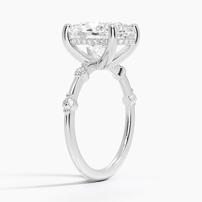 4.20 Oval Kesim Hidden Halo Tasarım Tektaş Laboratuvar Pırlanta Yüzük - Zelora