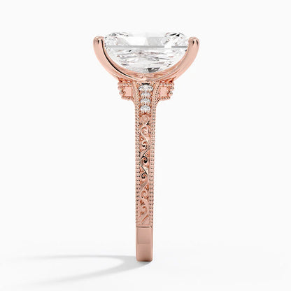 4.15 Radiant Kesim Hidden Halo Tasarım Tektaş Laboratuvar Pırlanta Yüzük - Silora