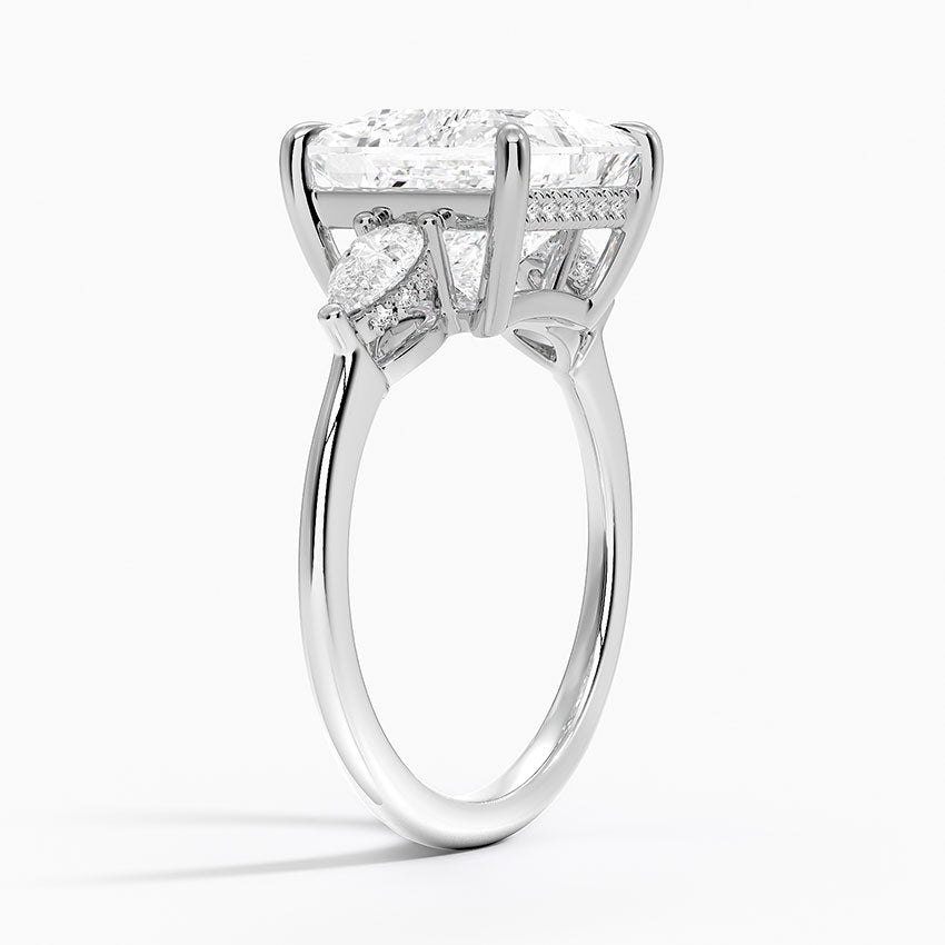 4.50 Prenses Kesim Hidden Halo Tasarım Tektaş Laboratuvar Pırlanta Yüzük - Nilora