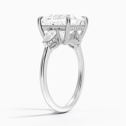 4.50 Prenses Kesim Hidden Halo Tasarım Tektaş Laboratuvar Pırlanta Yüzük - Nilora