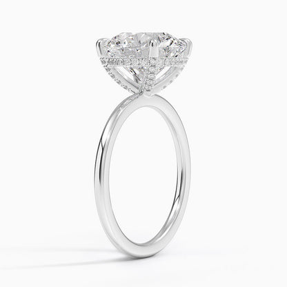 1.60 Carat Princess Halo Design Solitaire Lab Diamond Ring 18K - Florina 