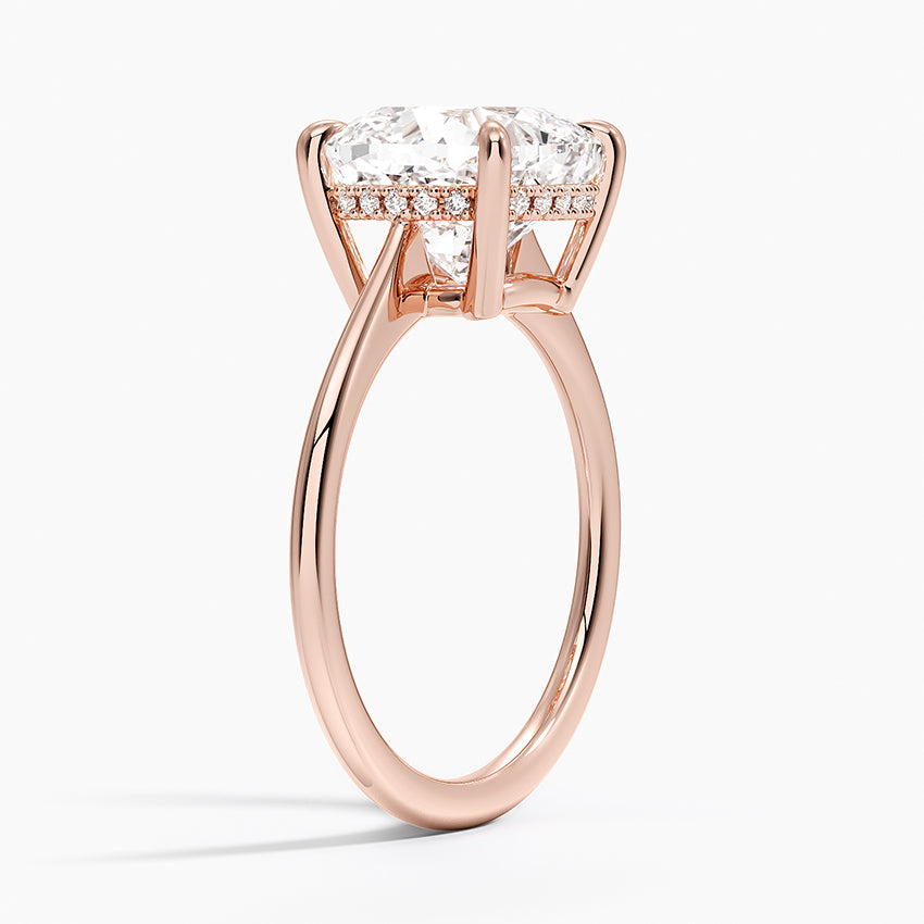 4.10 Karat Cushion Kesim Hidden Halo Tasarım Tektaş Laboratuvar Pırlanta Yüzük - Monaco