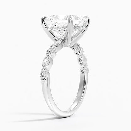 1.60 Carat Princess Halo Design Solitaire Lab Diamond Ring 18K - Florina 