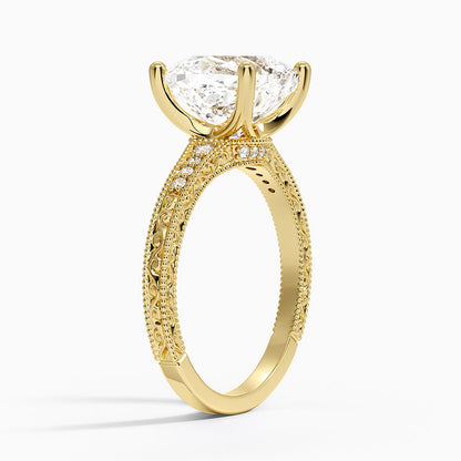 4.15 Cushion Kesim Hidden Halo Tasarım Tektaş Laboratuvar Pırlanta Yüzük - Silora